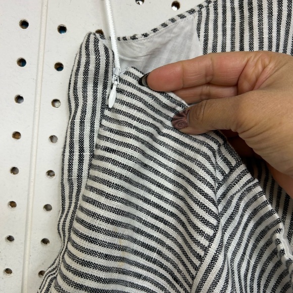 Reformation Tate Linen Halter Black and White Striped Top - Picture 4 of 7